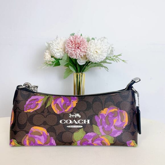 Coach CL406 Charlotte Shoulder Bag In Signature Canvas IN Brown Iris Multi - Picture 3 of 10